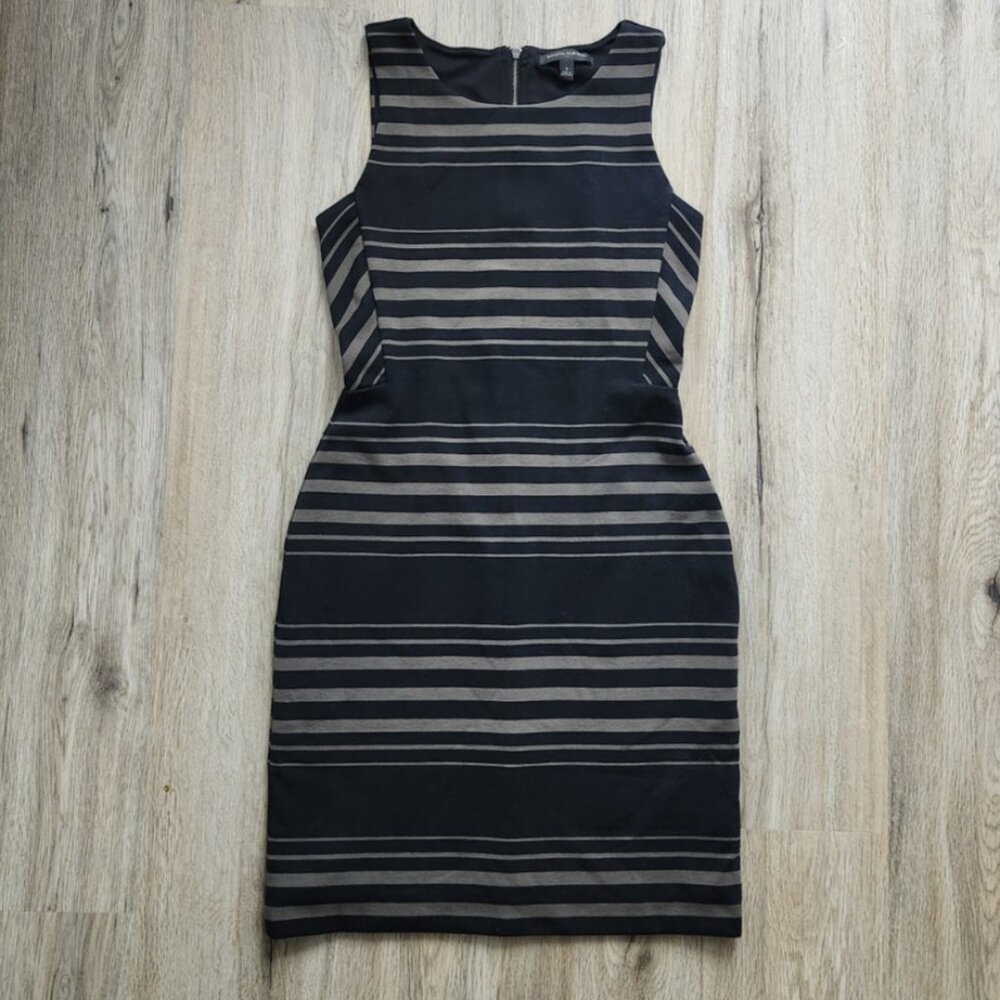 Banana Republic Sleeveless Dress Black with Stripes 4